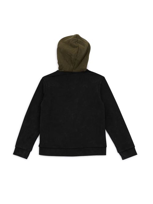 HOODED LS ACTIVE TOP W/ZIP GUESS | L2BQ01KAD73/JBLK