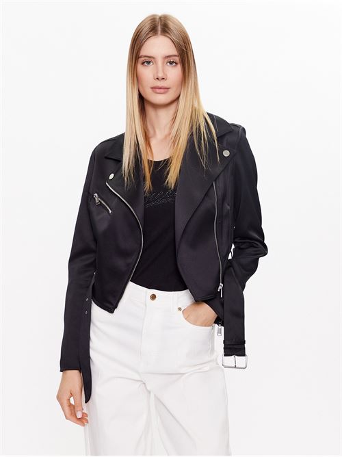 LUNA BELTED CROPPED BIKER GUESS | W3YL13WFJ02/JBLK