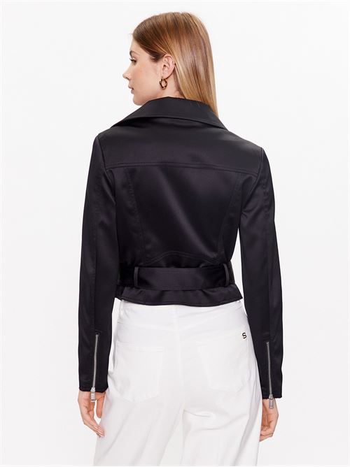 LUNA BELTED CROPPED BIKER GUESS | W3YL13WFJ02/JBLK