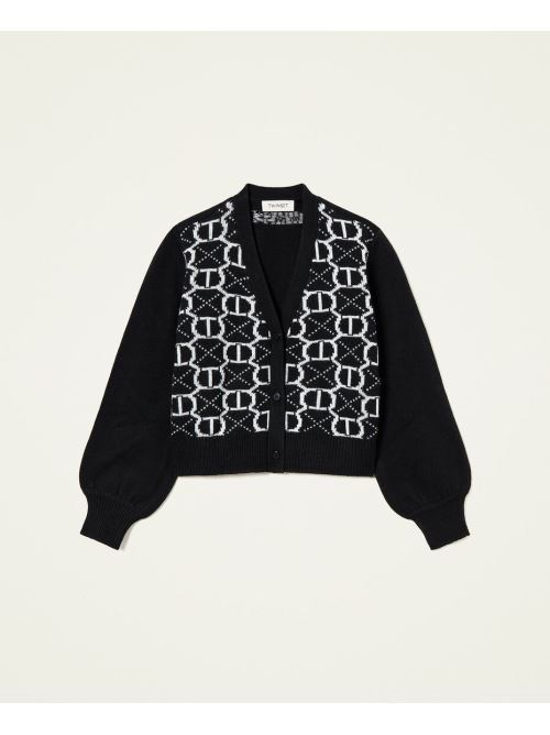 JACQUARD OVAL T NERO/OFF-WHITE