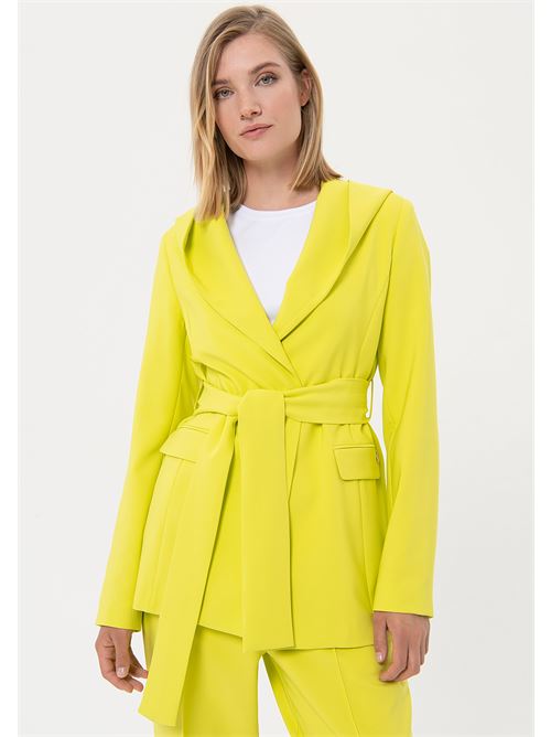 LONG JACKET WHIT BELT AVOCADO FRACOMINA | FR24SJ3002W42901/G48