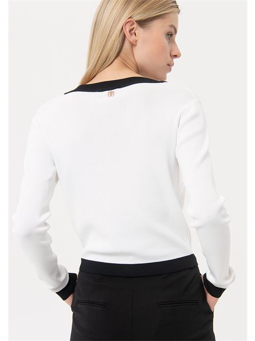 CHANEL CARDIGAN CREAMBLACK FRACOMINA | FR24ST8004K41601/109