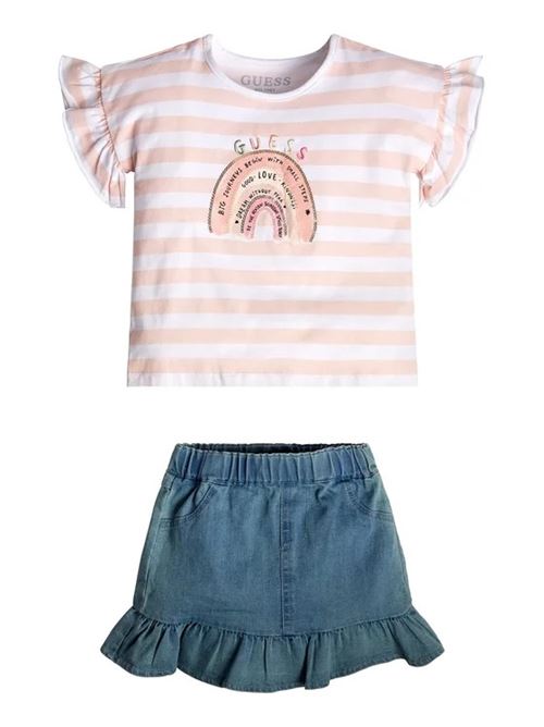 SET SS T-SHIRT+DENIM SKIRT GUESS | K3GG01K6YW0/P01G