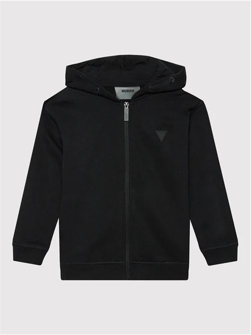 HOODED LS ACTIVE TOP W/ZIP GUESS | L2YQ44KAIJ1/JBLK