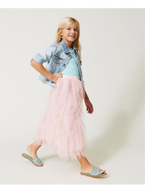 GONNA LUNGA IN TULLE TWINSET | 231GJ2Q8B/10375