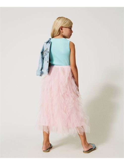 GONNA LUNGA IN TULLE TWINSET | 231GJ2Q8B/10375