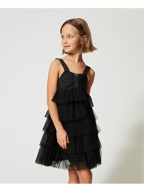 ABITO CORTO A BALZE IN TULLE CON CORPINO IN TAF TWINSET | 231GJ2Q90/00006