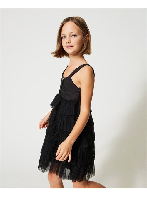 ABITO CORTO A BALZE IN TULLE CON CORPINO IN TAF TWINSET | 231GJ2Q90/00006