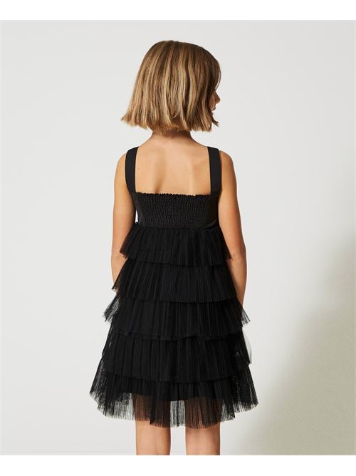 ABITO CORTO A BALZE IN TULLE CON CORPINO IN TAF TWINSET | 231GJ2Q90/00006